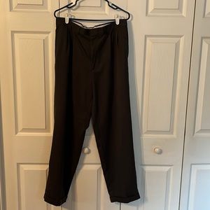 George Men’s Pleated Charcoal Dress Pants with Cuffs